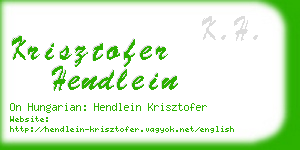 krisztofer hendlein business card